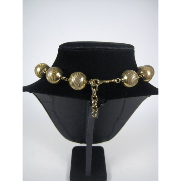 Monet Station Beaded Goldtone Chain Necklace 19 Inch Vintage 1960 1950 Statement - Picture 9 of 9